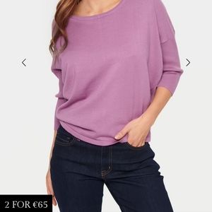 SAINT TROPAZ, from Denmark,  plum color, raglan sleeve,size small
